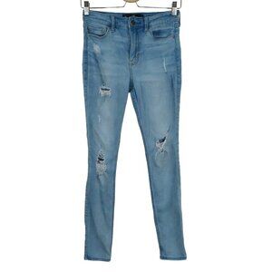Hollister Womens 1S Short W25 L28 High Rise Super Skinny Distressed Denim Jeans